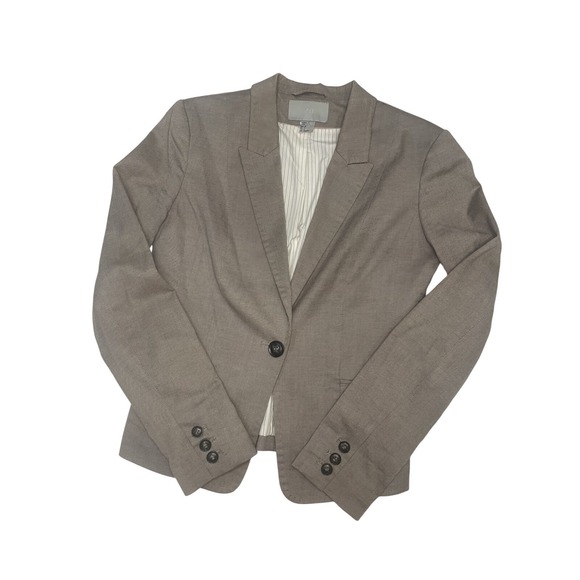 H&M Beige Women's Blazer Size S long Sleeves, Button Closure, Pockets - Picture 2 of 14